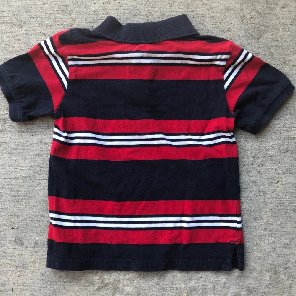 Red and Navy collard tee 3T - Picture 4 of 4